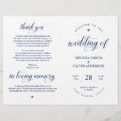 Elegance Classy Mariage Ceremony Programme pliable (Devant)