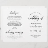 Elegance Classy Mariage Ceremony programme pliable (Devant / Derrière)