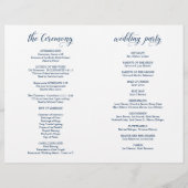 Elegance Classy Mariage Ceremony Programme pliable (Dos)