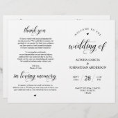 Elegance Classy Mariage Ceremony Programme pliable (Devant / Derrière)