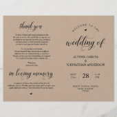 Elegance Classy Mariage Ceremony Programme pliable (Devant)
