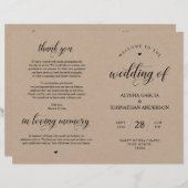 Elegance Classy Mariage Ceremony Programme pliable (Devant / Derrière)