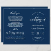 Elegance Classy Wedding Ceremony Foldable Program (Voorkant / Achterkant)