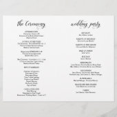 Elegance Classy Wedding Ceremony Foldable Program (Achterkant)