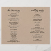 Elegance Classy Wedding Ceremony Foldable Program (Achterkant)