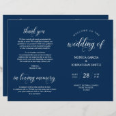 Elegance Classy Wedding Ceremony voudable Program (Voorkant / Achterkant)