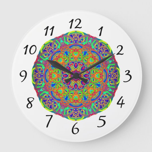 Élégance colorée Horloge murale (Recto)