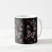 Élégance combante : Mug à papillon noir" (Devant droit)