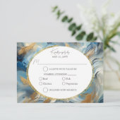 Élégance contemporaine : Bleu Blanc Or RSVP (Debout devant)