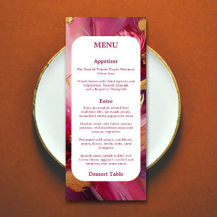Élégance Contemporaine : Menu Rose Fuchsia Or