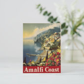 Elégance côtière : Carte postale Vintage Amalfi (Debout devant)