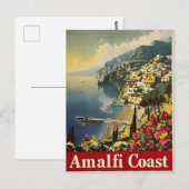 Elégance côtière : Carte postale Vintage Amalfi (Devant / Derrière)