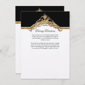 Élégance cravate noire 2, Faire-part de mariage or (Devant / Derrière)
