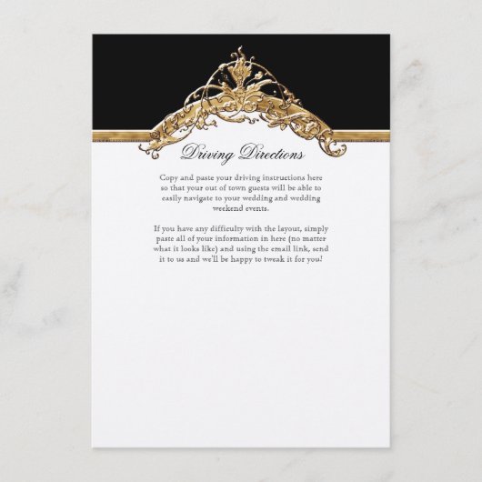 Élégance cravate noire 2, Faire-part de mariage or (Devant)