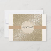 Elégance Cravate Noire, Cartes de Mariage Crème Ch (Dos)