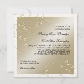 Elégance Cravate Noire, Cartes de Mariage Crème Ch (Devant)