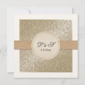 Elégance Cravate Noire, Cartes de Mariage Crème Ch (Dos)