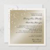 Elégance Cravate Noire, Cartes de Mariage Crème Ch (Devant)