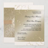 Elégance Cravate Noire, Cartes de Mariage Crème Ch (Devant / Derrière)