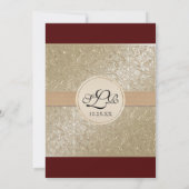 Elégance Cravate Noire, Cartes de Mariage Rouge Bo (Dos)