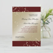 Elégance Cravate Noire, Cartes de Mariage Rouge Bo (Debout devant)