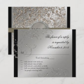 Élégance Cravate noire, cartes de réponse RSVP (Devant / Derrière)