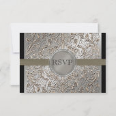 Élégance Cravate noire, cartes de réponse RSVP (Dos)