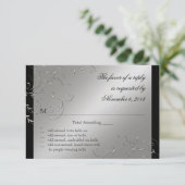 Élégance Cravate noire, cartes de réponse RSVP (Debout devant)