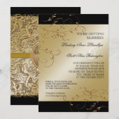 Élégance cravate noire, Cartes d'invitation à sauv (Devant / Derrière)