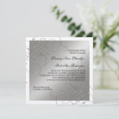 Elégance Cravate Noire, Invitations Mariage Argent (Debout devant)
