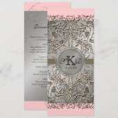 Elégance Cravate Noire, Invitations Mariage Argent (Devant / Derrière)