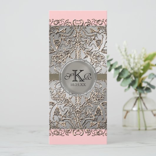 Elégance Cravate Noire, Invitations Mariage Argent (Debout devant)