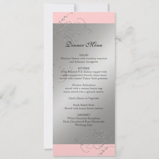 Elégance Cravate Noire, Invitations Mariage Argent (Dos)