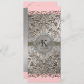 Elégance Cravate Noire, Invitations Mariage Argent (Devant / Derrière)