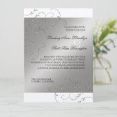 Elégance Cravate Noire, Invitations Mariage Argent (Debout devant)