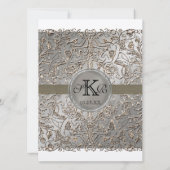 Elégance Cravate Noire, Invitations Mariage Argent (Dos)