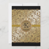 Elégance Cravate Noire, Invitations Mariage Doré (Dos)