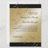 Elégance Cravate Noire, Invitations Mariage Doré (Devant)