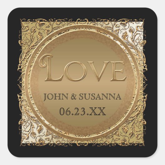 Élégance Cravate noire, Sticker Wedding shower ou  (Devant)