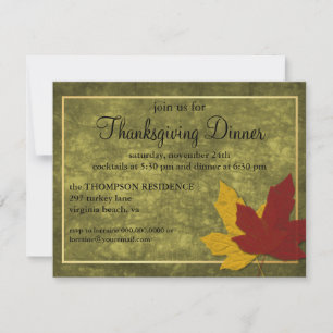 Élégance d'automne Thanksgiving Invitation