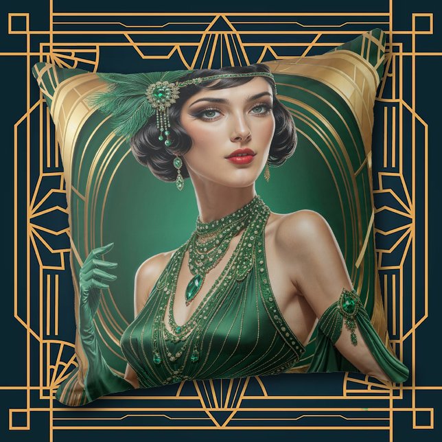 Élégance de cocktail des années 1920 Coussin décor (Créateur téléchargé)
