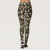 Élégance de la fleur de cerisier : Leggings noirs (Dos)