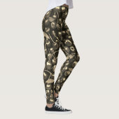 Élégance de la fleur de cerisier : Leggings noirs (Droite)