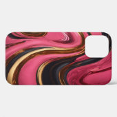 Elégance de luxe : rose, or & coque iphone noir" (Verso (horizontal))
