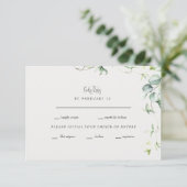 Élégance de verdure Carte de réponse de mariage cr (Debout devant)