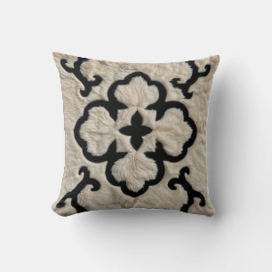 Élégance : Décoratif noir et blanc Coussins Kilim