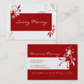 Élégance délicate dans les Cartes de visite de Red (Devant / Derrière)