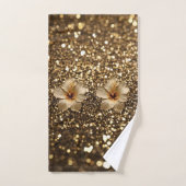 Elégance d'or : Hibiscus d'or Shimmer (Serviette à main)