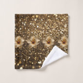 Elégance d'or : Hibiscus d'or Shimmer (Gant de toilette)