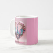 "Elégance du coeur : Mug de paon rose" (Devant gauche)